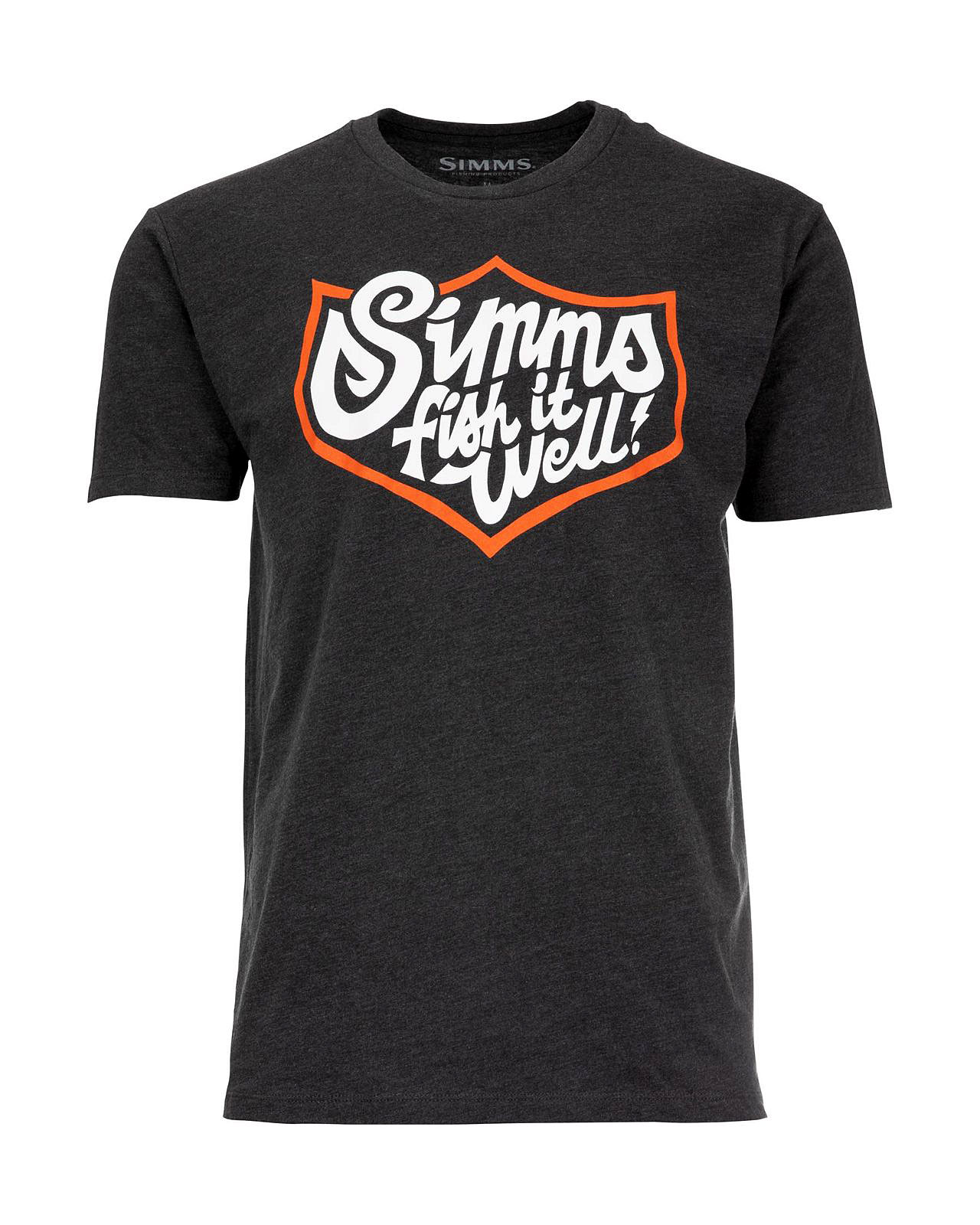 Simms Fish It Well Badge T-Shirt Charcoal Heather
