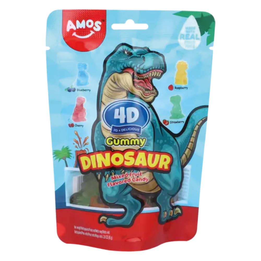 Amos 4D Fruit Gummy Dinosaur Fruity 65g