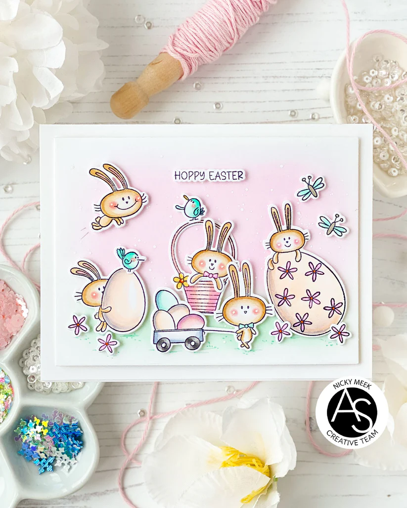 ALEX SYBERIA DESIGNS Hoppy Easter Stamp Set & Die Set - 8