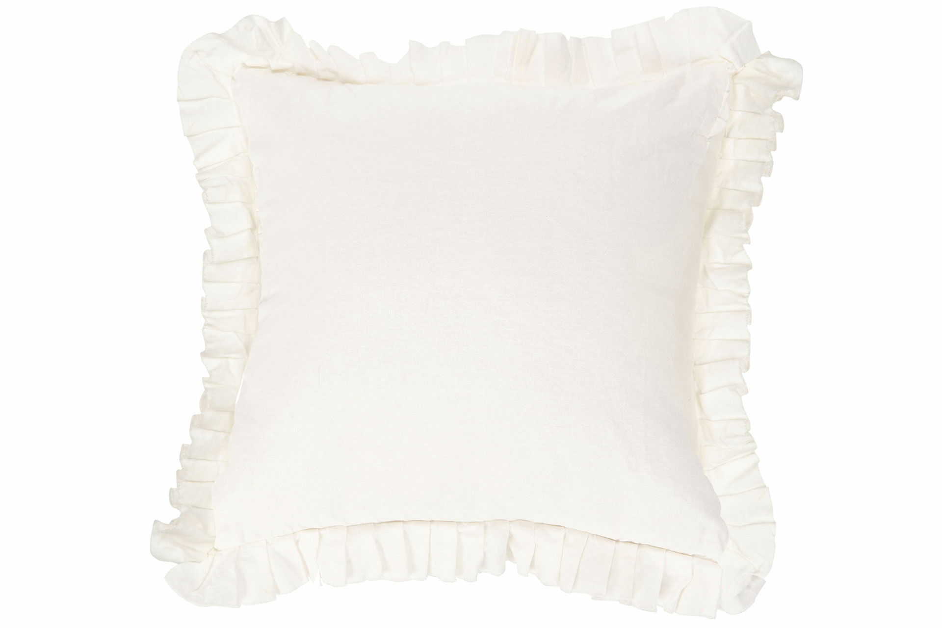 Kuddfodral Volang/Frill - Bomull - Vit - 45 x 45 cm - 2