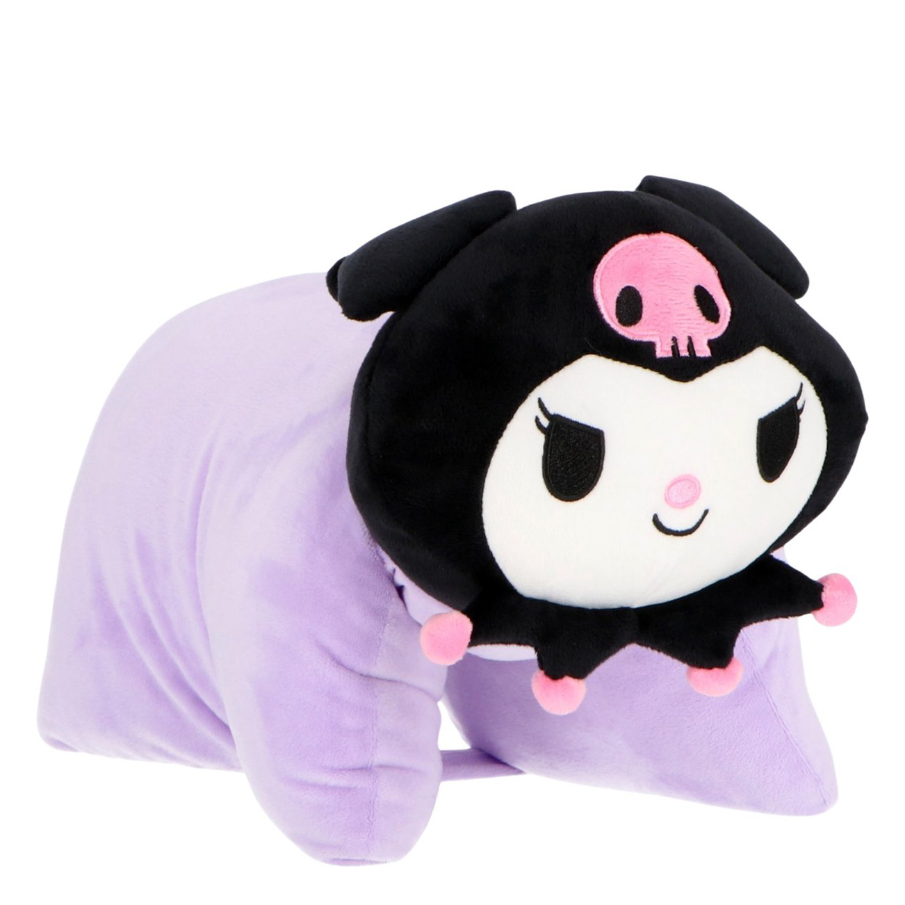 Lila Sanrio Kuromi Kudde & Gosedjur 2-i-1 – Kawaii Vikbar Kudde - 5
