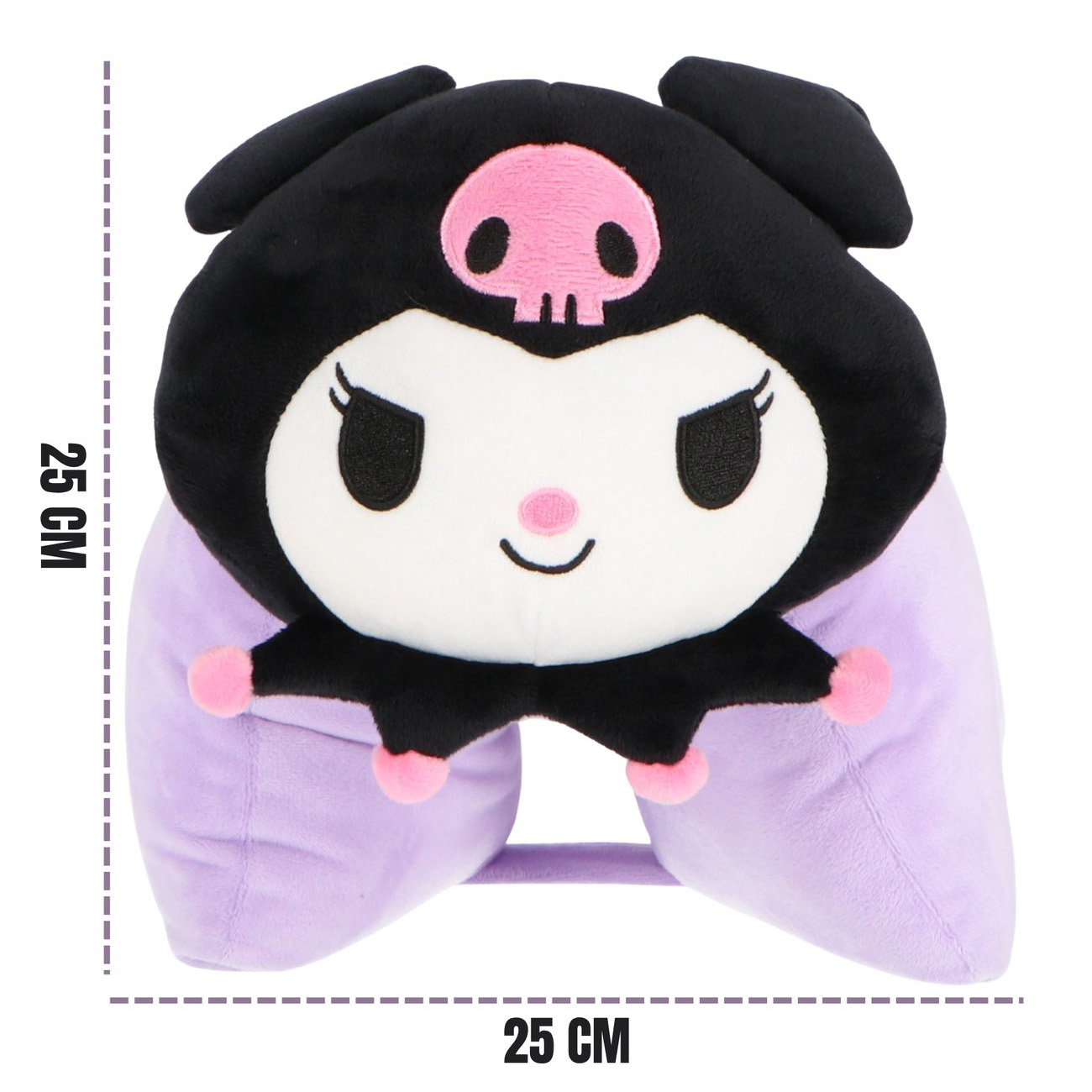 Lila Sanrio Kuromi Kudde & Gosedjur 2-i-1 – Kawaii Vikbar Kudde - 2