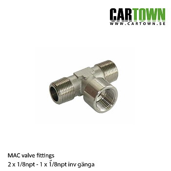 MAC T-Stycke 1/8npt 2x utv gänga/1x inv gänga 
