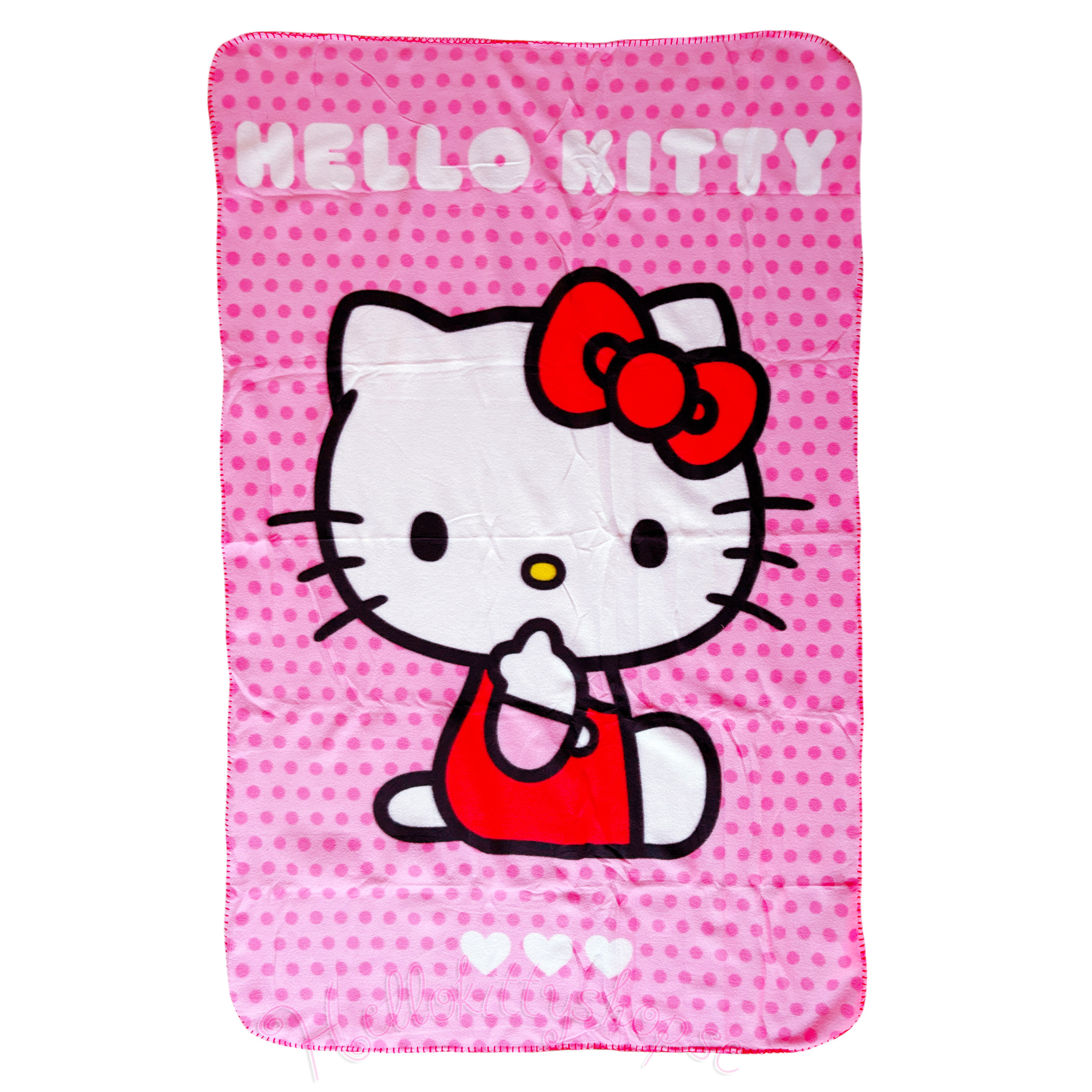 Hello Kitty Fleece Filt i Rosa - 150 x 100 cm