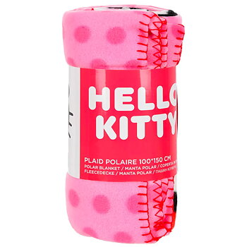 Hello Kitty Fleece Filt i Rosa - 150 x 100 cm