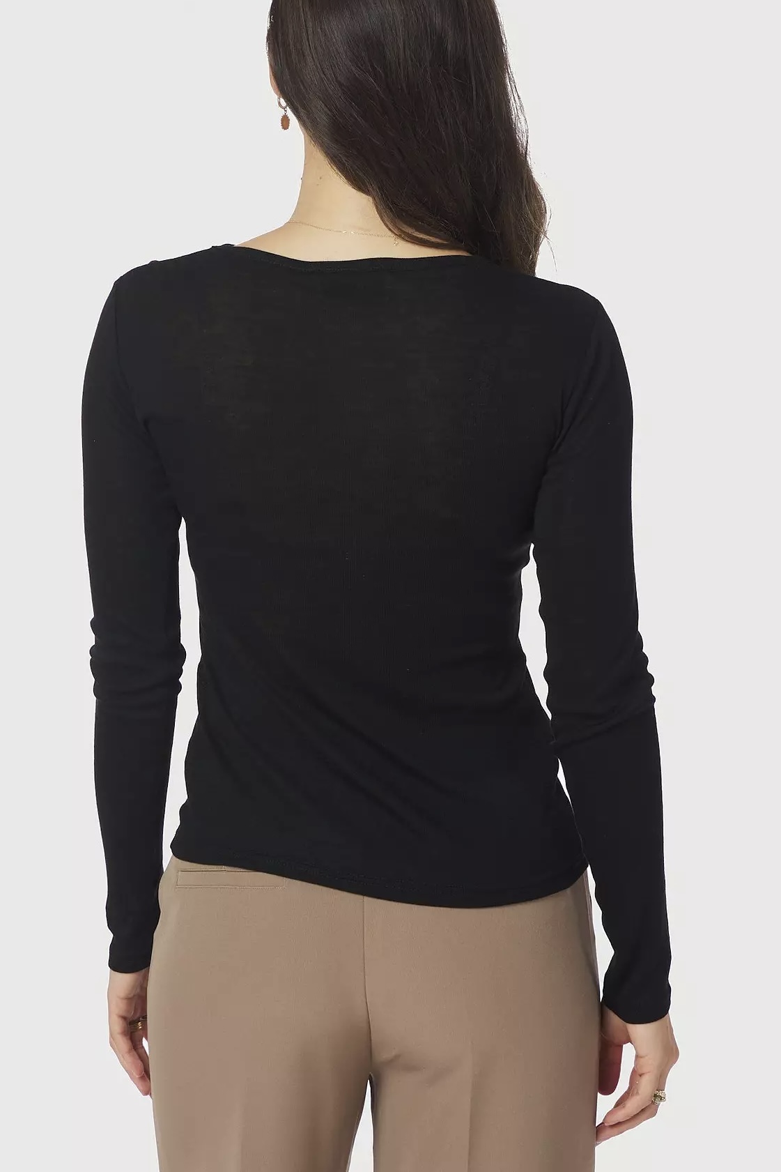 Neo Noir  - Nella Fine Rib Blouse Black - 3
