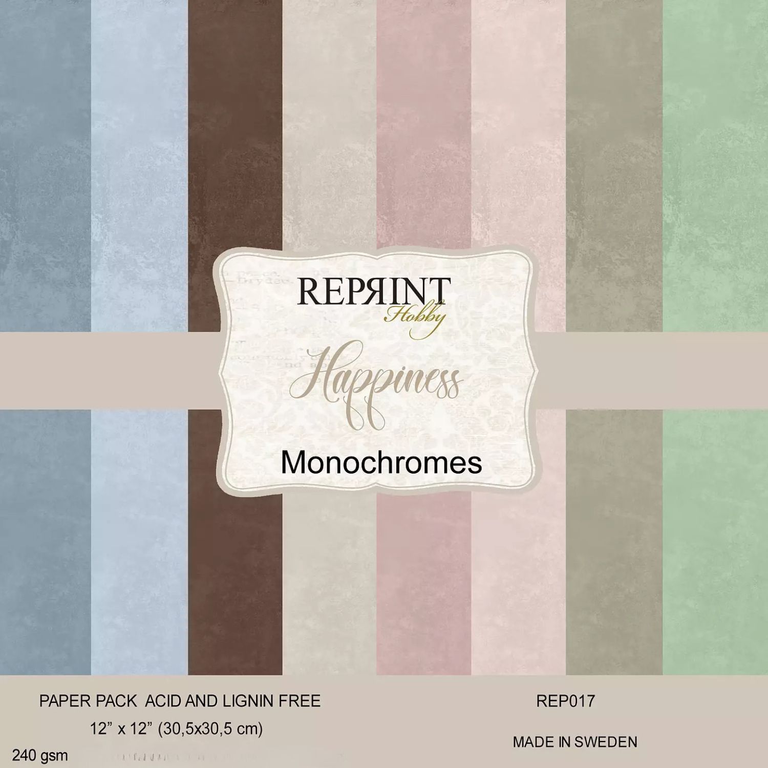 Reprint Paperpack Reprint - Happiness Monochromes - 12x12 4  pcs