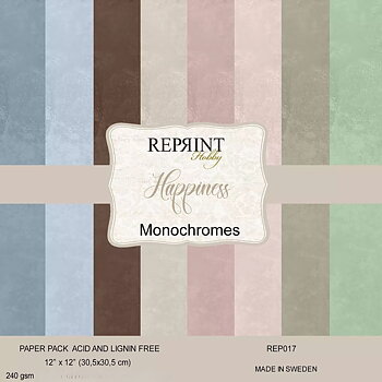 Reprint Paperpack Reprint - Happiness Monochromes - 12x12 4 st ark