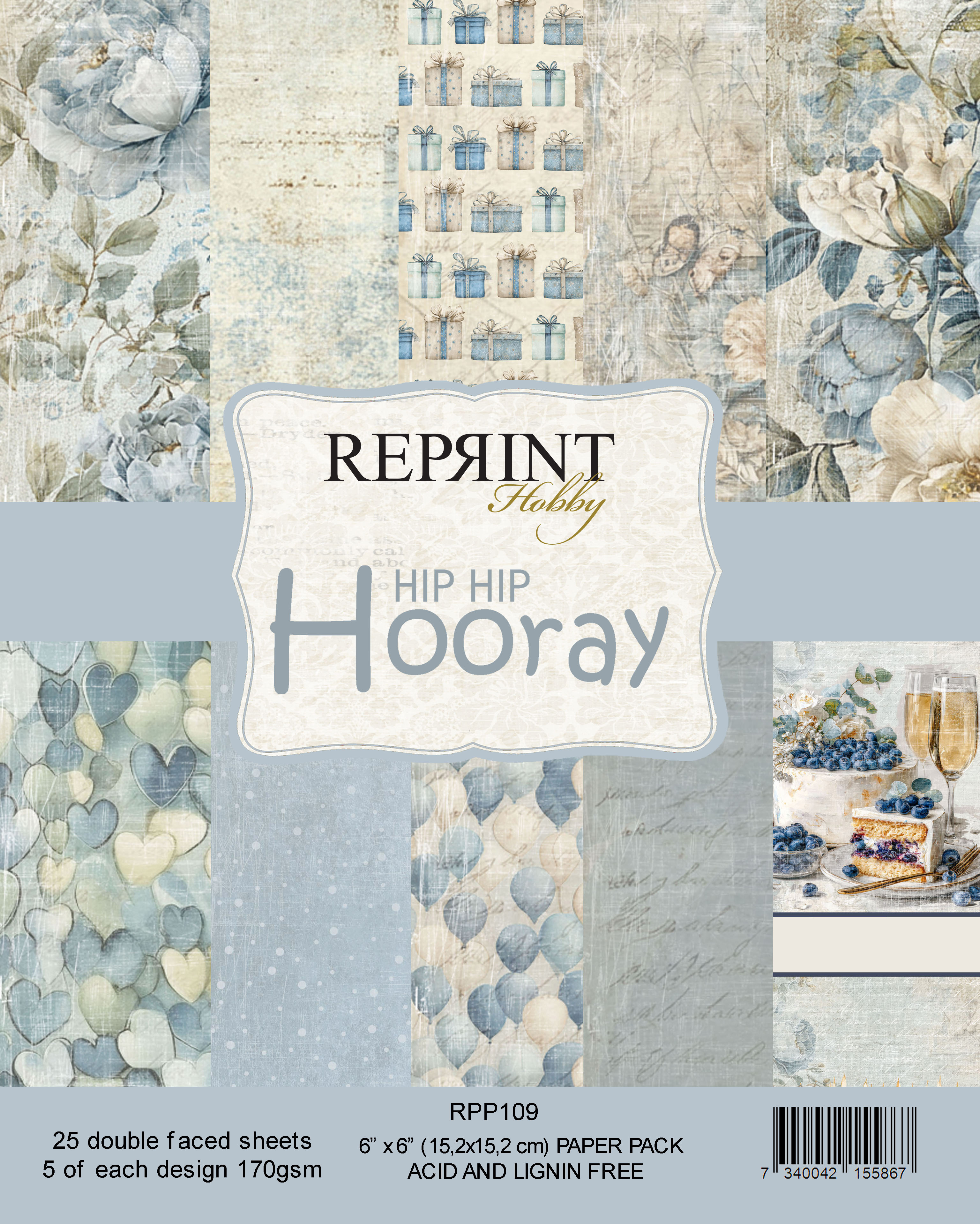 Reprint-Paperpack  - Hip hip horray Collection - 6x6