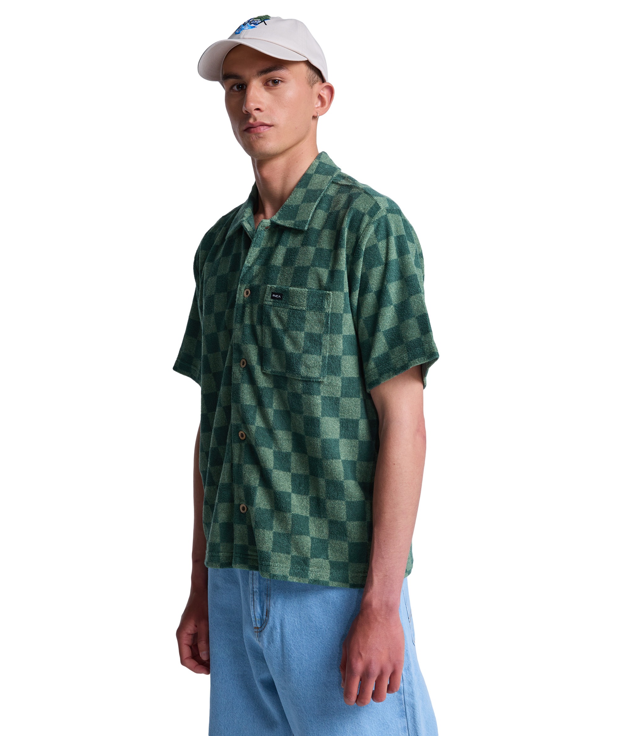 RVCA skjorta AF checker sponge beechnut - 3