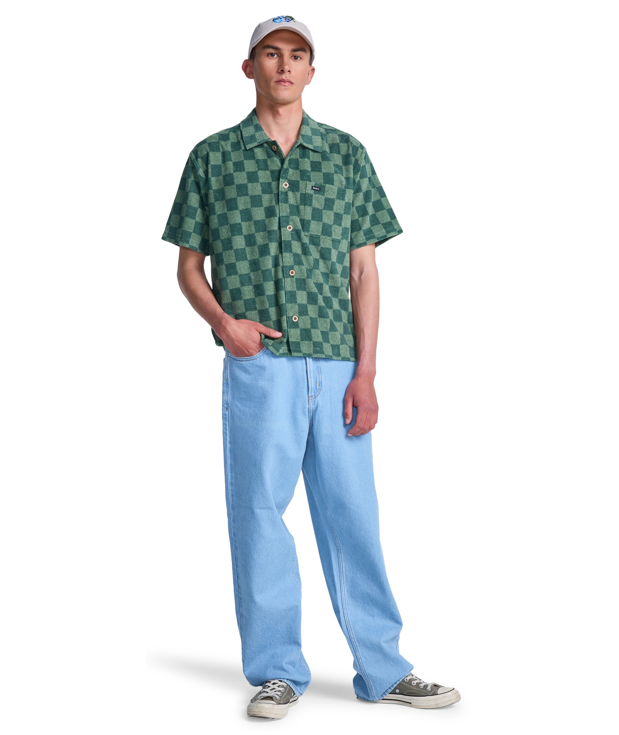 RVCA skjorta AF checker sponge beechnut - 2