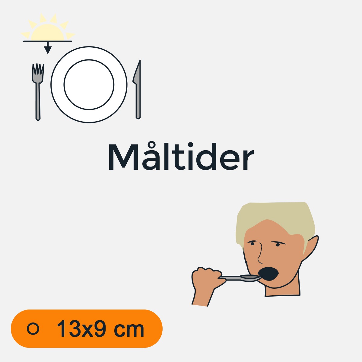 Bildstödsbilder Måltider, 13x9 cm