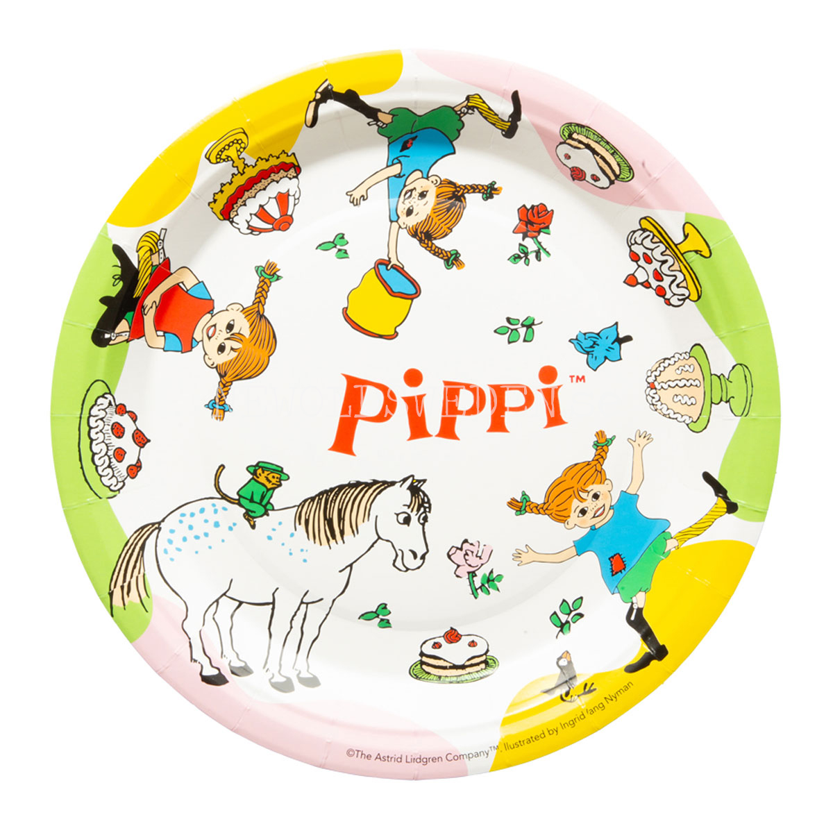 Pippi Långstrump Papperstallrikar 23 cm - 8-pack - LO
