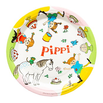 Pippi Långstrump Papperstallrikar 23 cm - 8-pack - LO