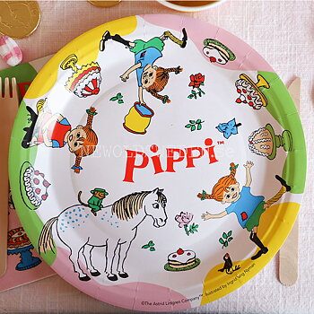 Pippi Långstrump Papperstallrikar 23 cm - 8-pack - LO