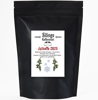 Slöinge kafferosteri - Julkaffe 2025 - Etiopien, Costa Rica, Rwanda, Colombia - Mellanrostade hela kaffebönor  - 250g