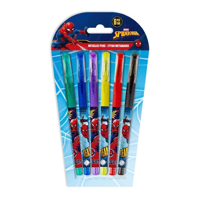 Spiderman Marvel Metalliska Gelpennset (6 delar) 