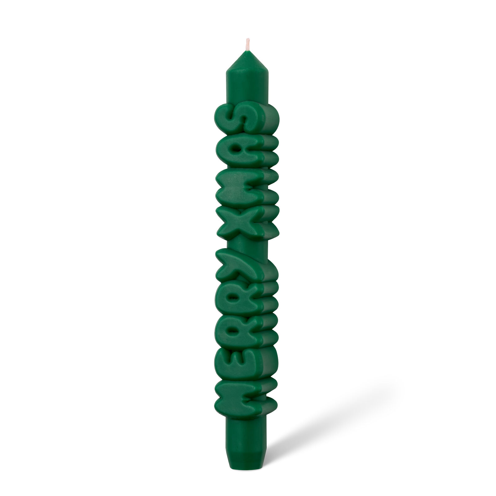 Taper candle 3D - Merry Xmas, green