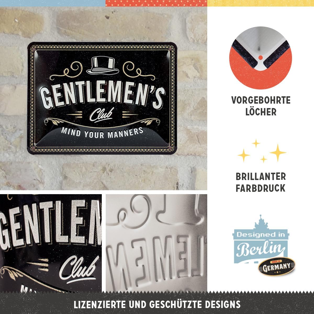 Metal sign - Gentlemen's Club - 3