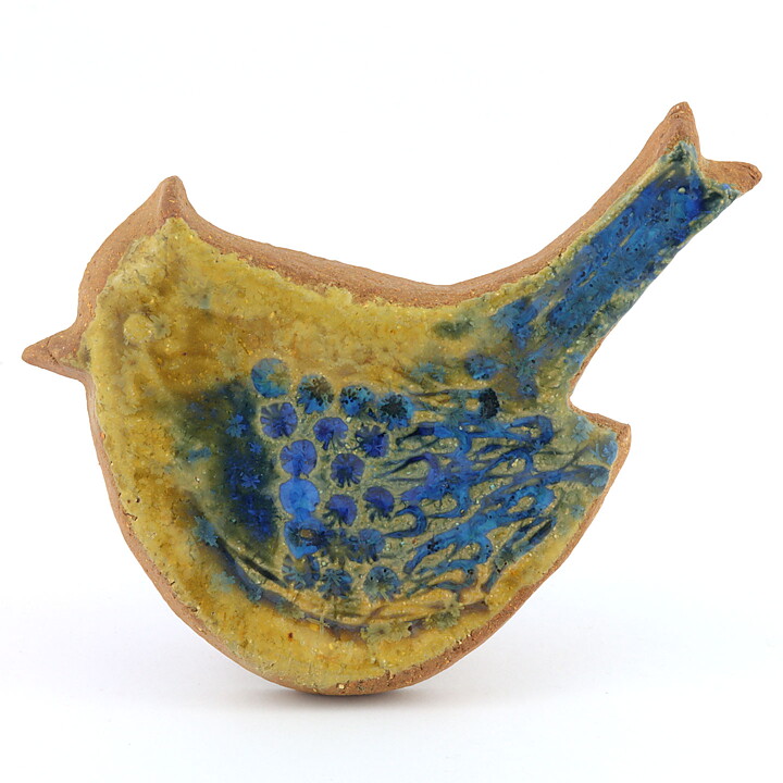 ガビ・シトロン-テングボーグ  鳥の陶板  13cm  1960年代 (2)