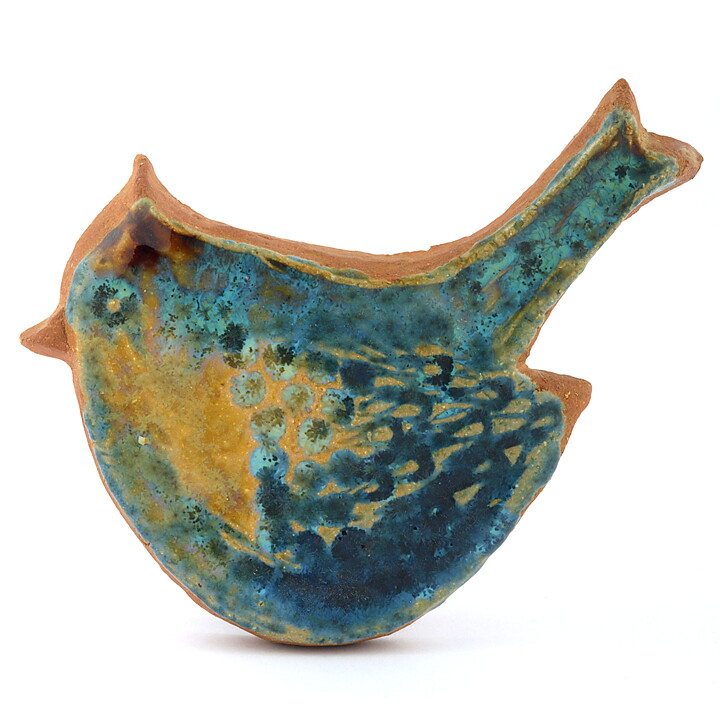 ガビ・シトロン-テングボーグ  鳥の陶板  13cm  1960年代 (3)