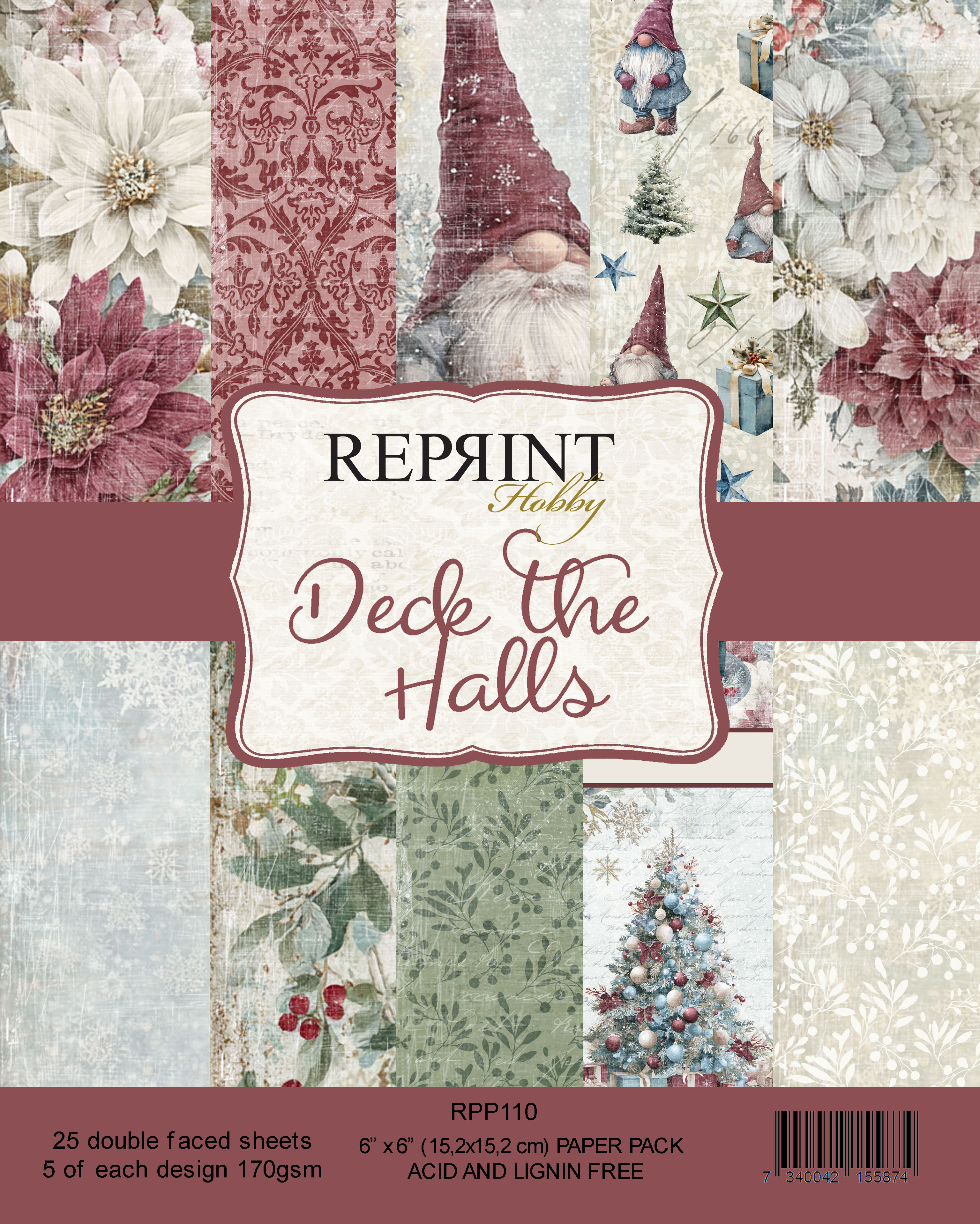 Reprint-Paperpack  - Deck the Halls Collection - 6x6