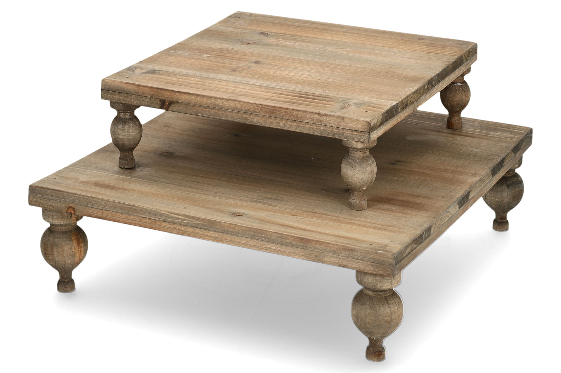 Pedestal table - Table - Dark brown - Wood - 2-pack - 2