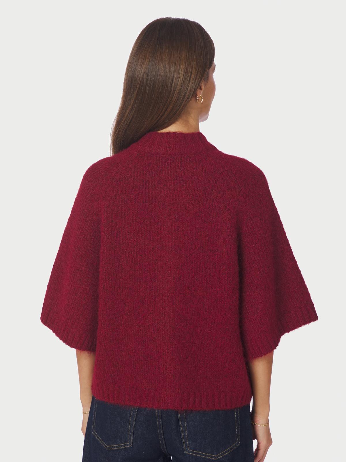 Neo Noir Benuta Fluffy Knit Cardigan, Dark Red - 4