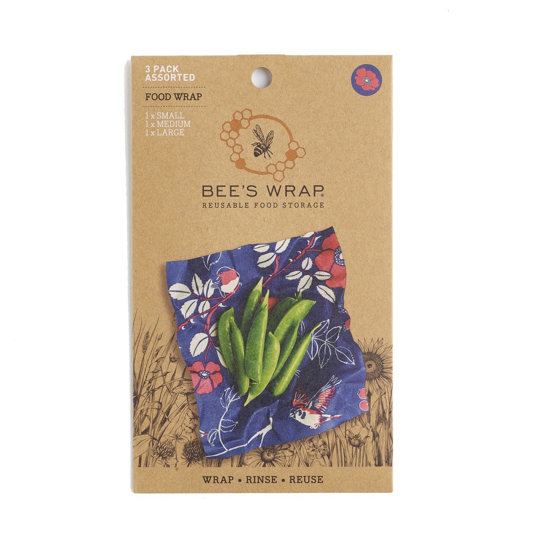 Bee's wrap 3-pack (S, M, L), Botanical Blue 