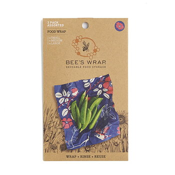 Bee's wrap 3-pack (S, M, L), Botanical Blue 