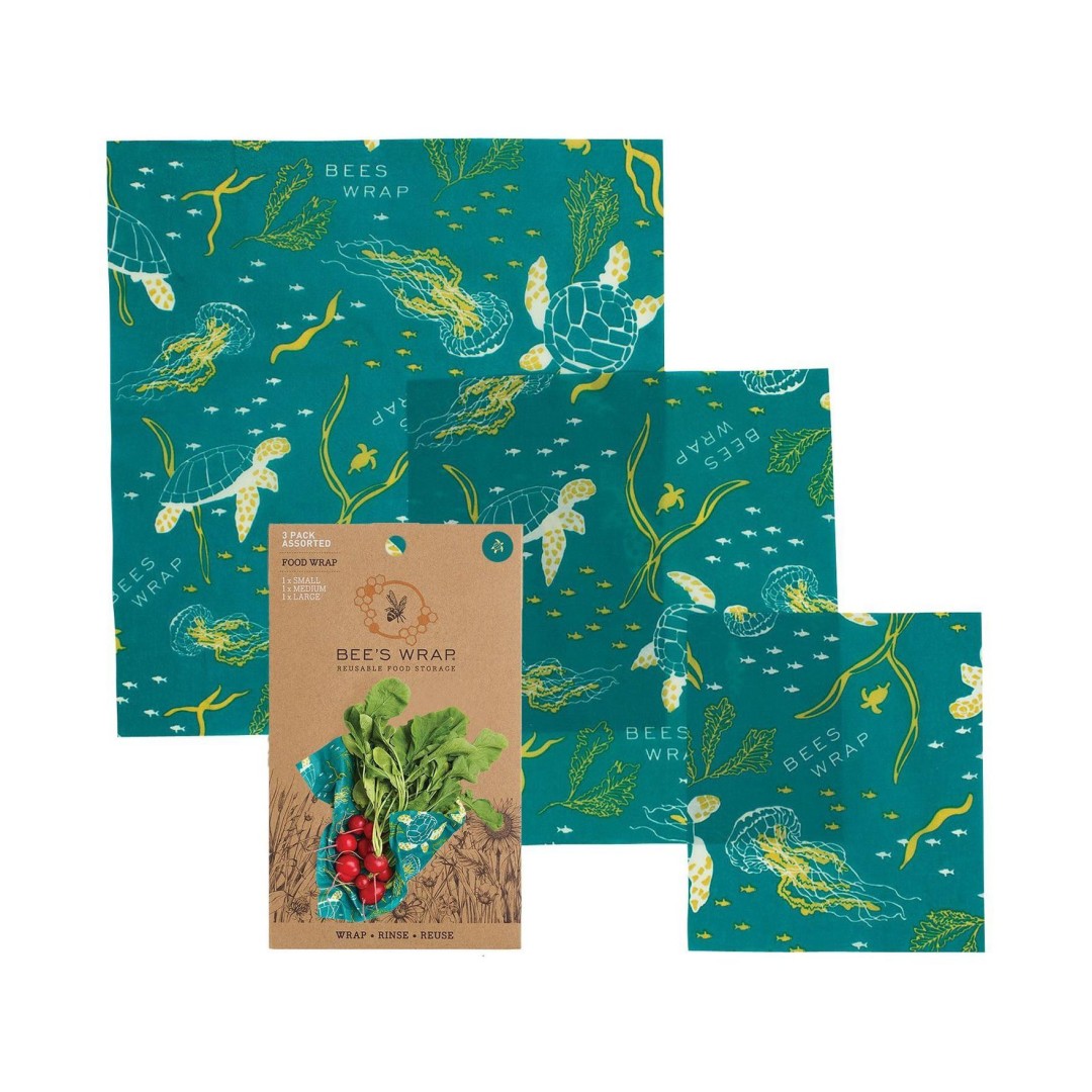 Bee's wrap 3-pack (S, M, L), Oceans