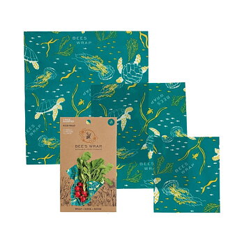 Bee's wrap 3-pack (S, M, L), Oceans