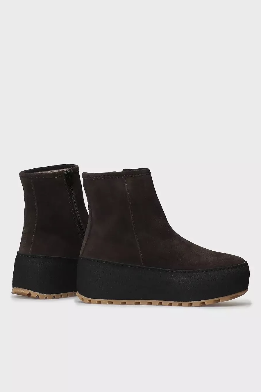 Nude Of Scandinavia  - Winter Boots In Velour Idro Leather Ambra Brown