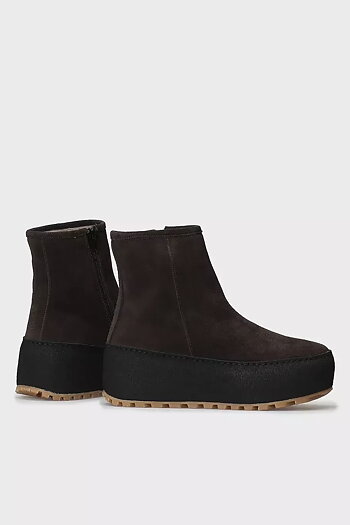 Nude Of Scandinavia  - Winter Boots In Velour Idro Leather Ambra Brown