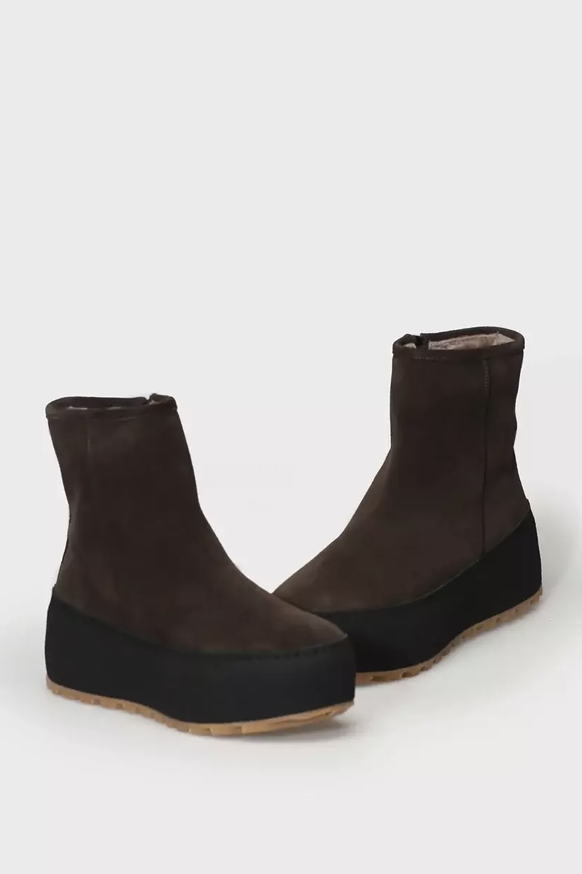 Nude Of Scandinavia  - Winter Boots In Velour Idro Leather Ambra Brown - 2