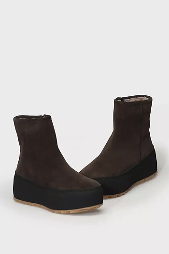 Nude Of Scandinavia  - Winter Boots In Velour Idro Leather Ambra Brown
