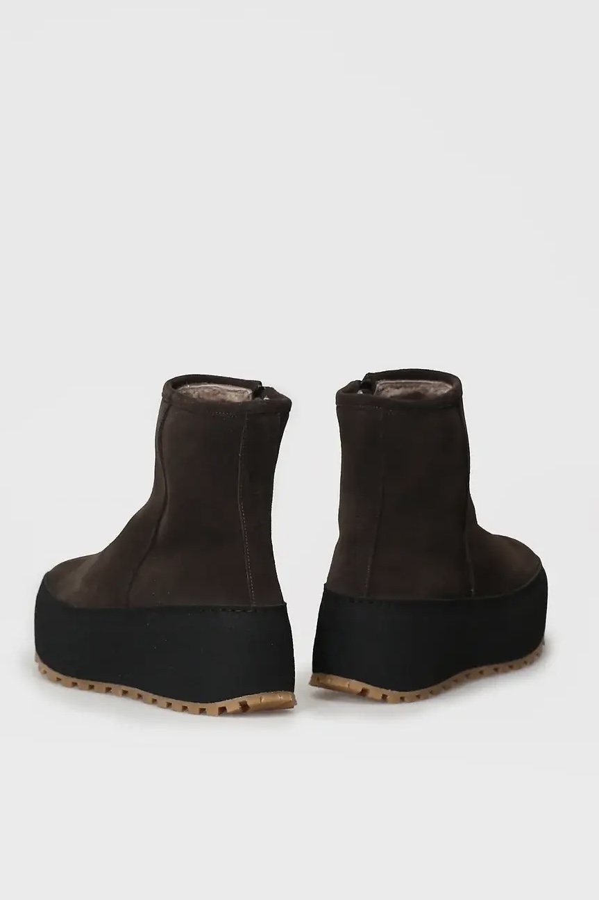 Nude Of Scandinavia  - Winter Boots In Velour Idro Leather Ambra Brown - 3