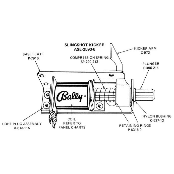 Bally Linear Slingshot Assembly - 05/1980 - 06/89 - 3