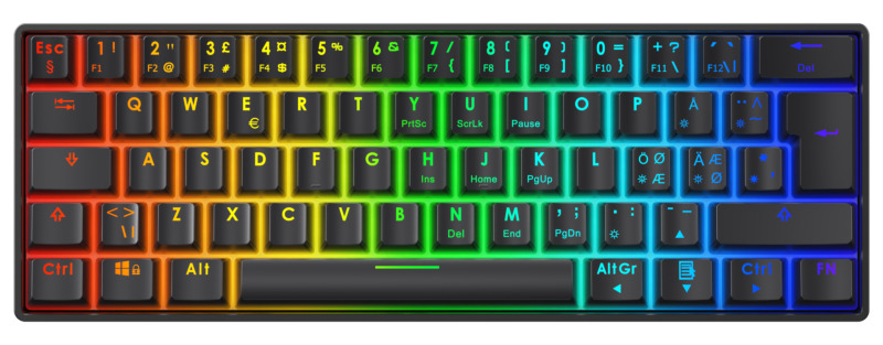 DELTACO GAMING DK470 60% Layout mekaniskt tangentbord - 2