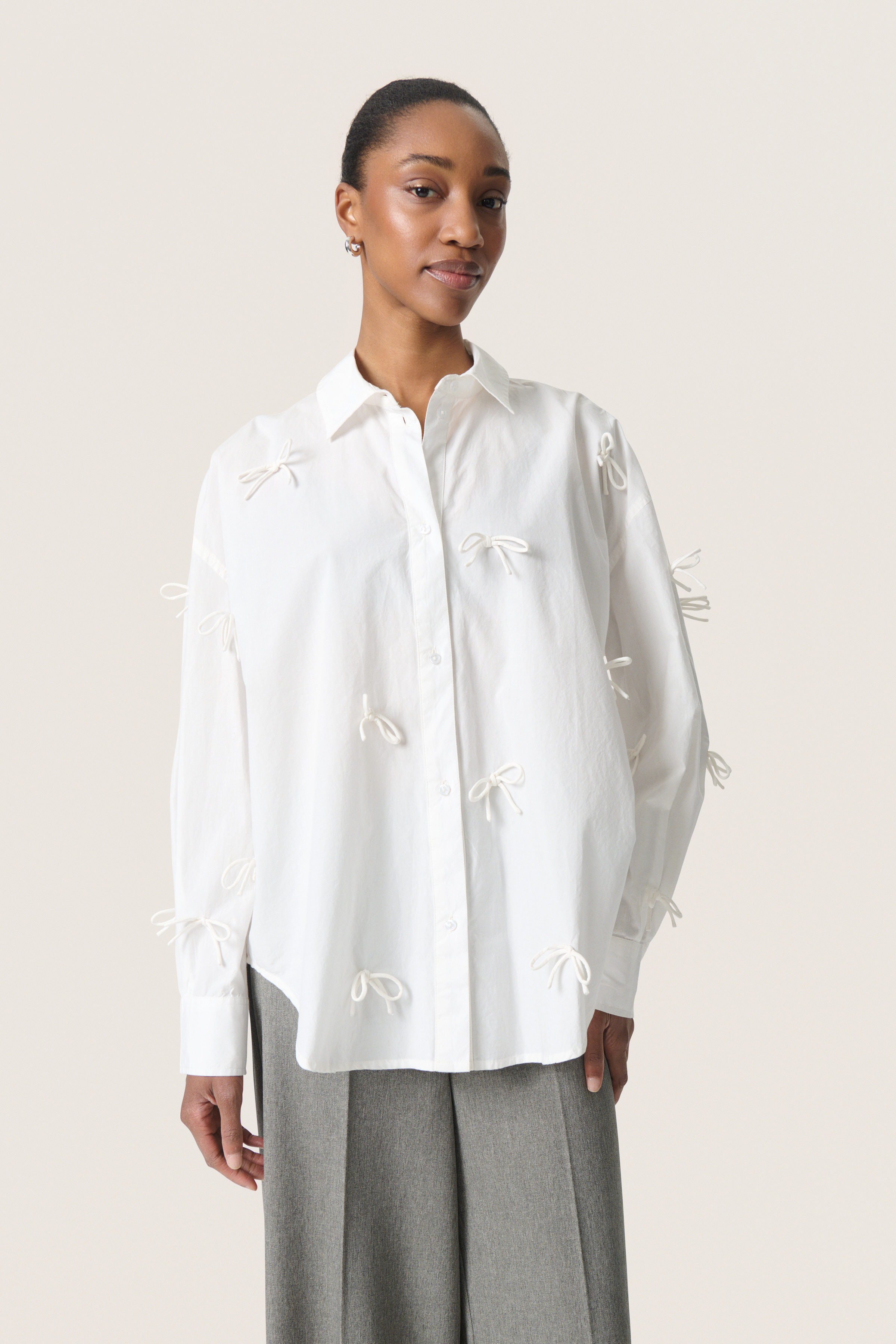 SLJoa Bow Shirt Broken White  - 5