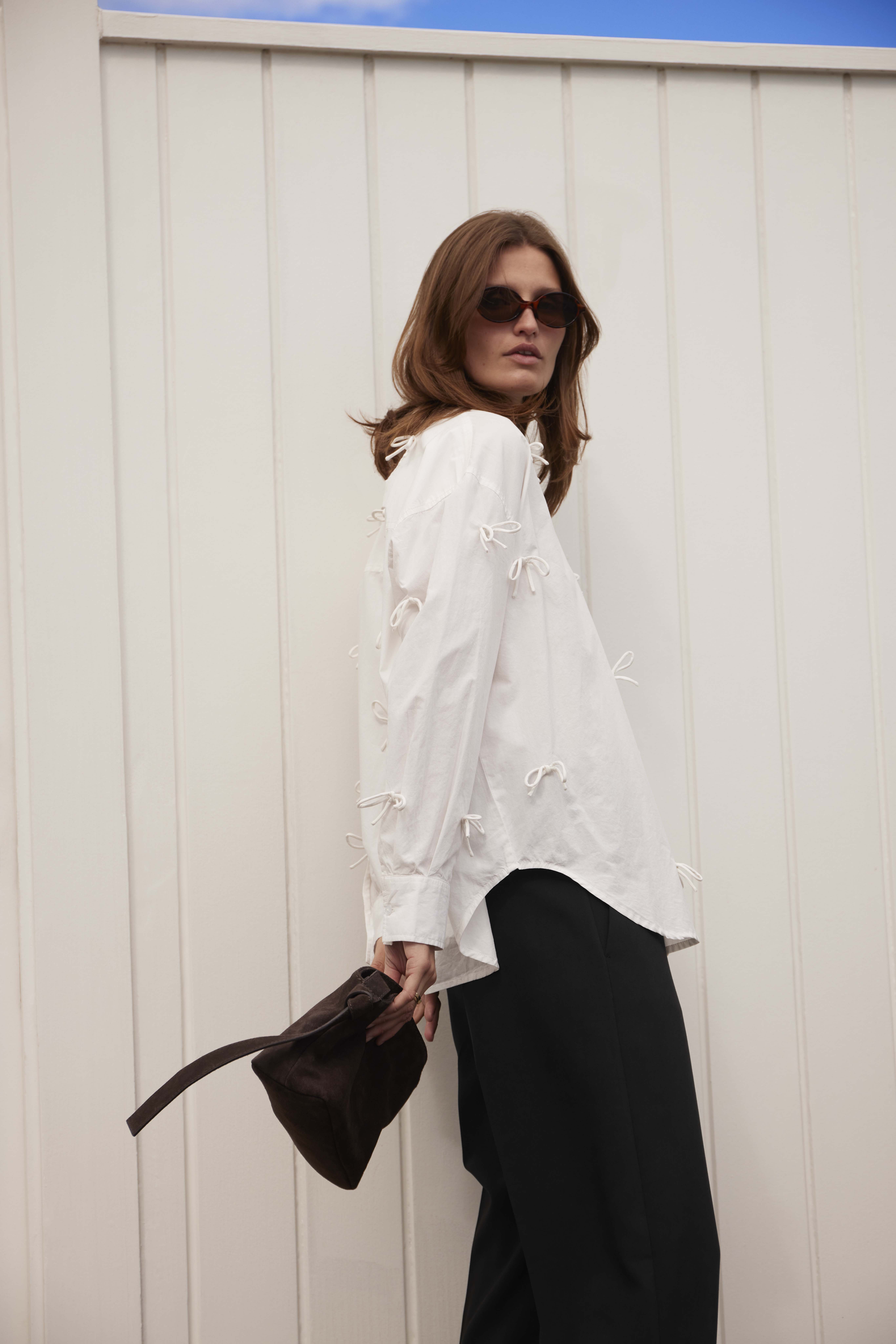 SLJoa Bow Shirt Broken White  - 9