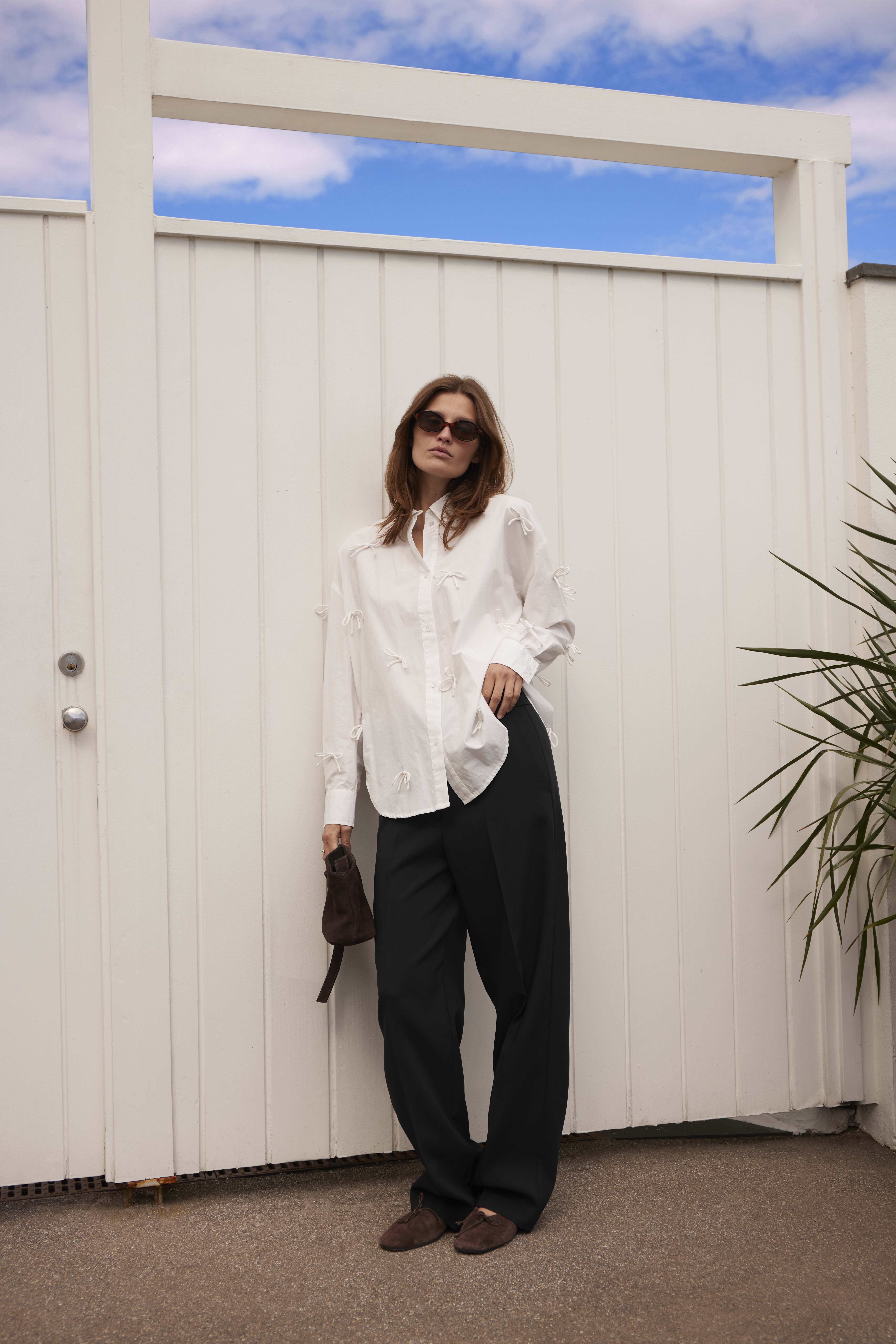 SLJoa Bow Shirt Broken White  - 8