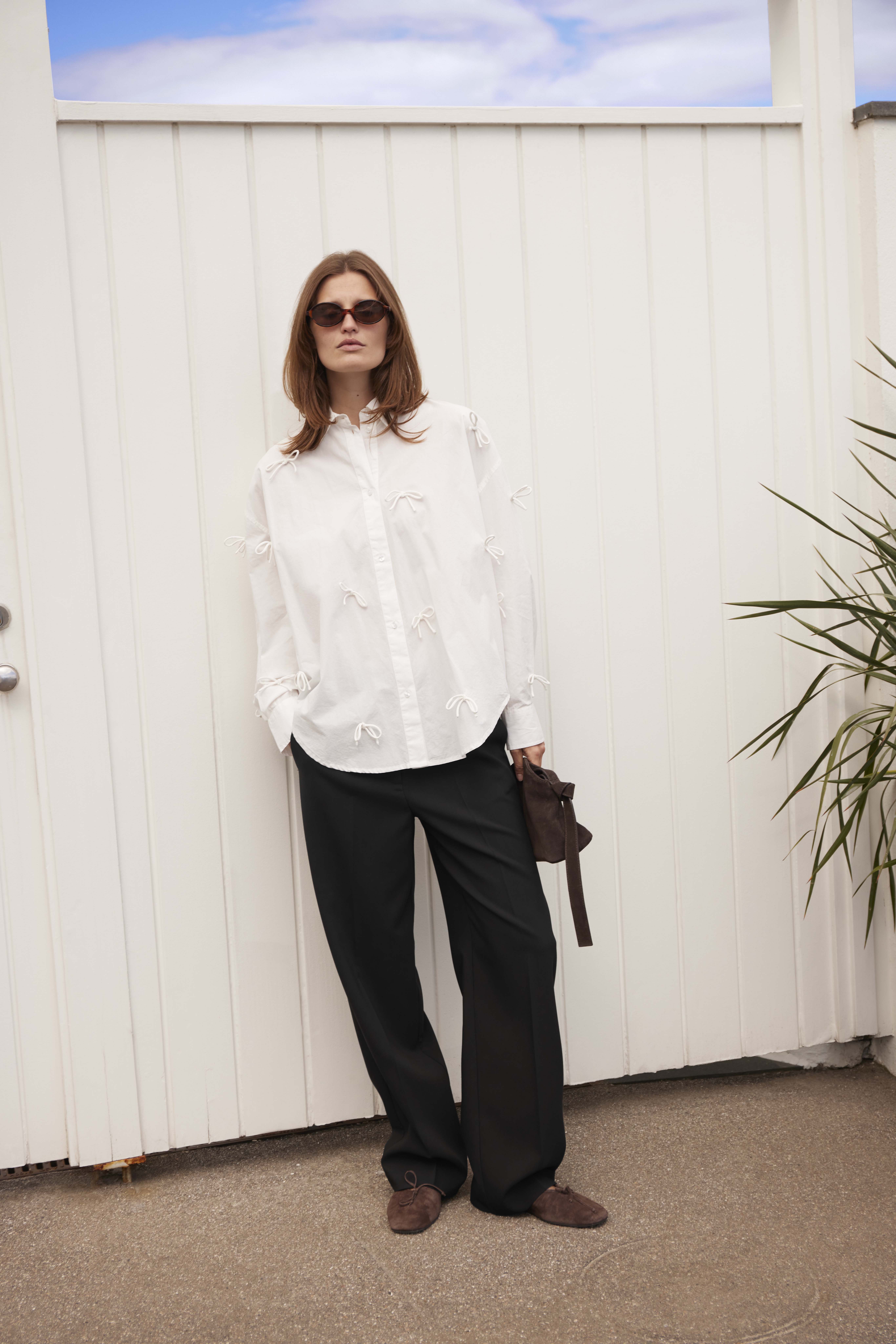 SLJoa Bow Shirt Broken White  - 7