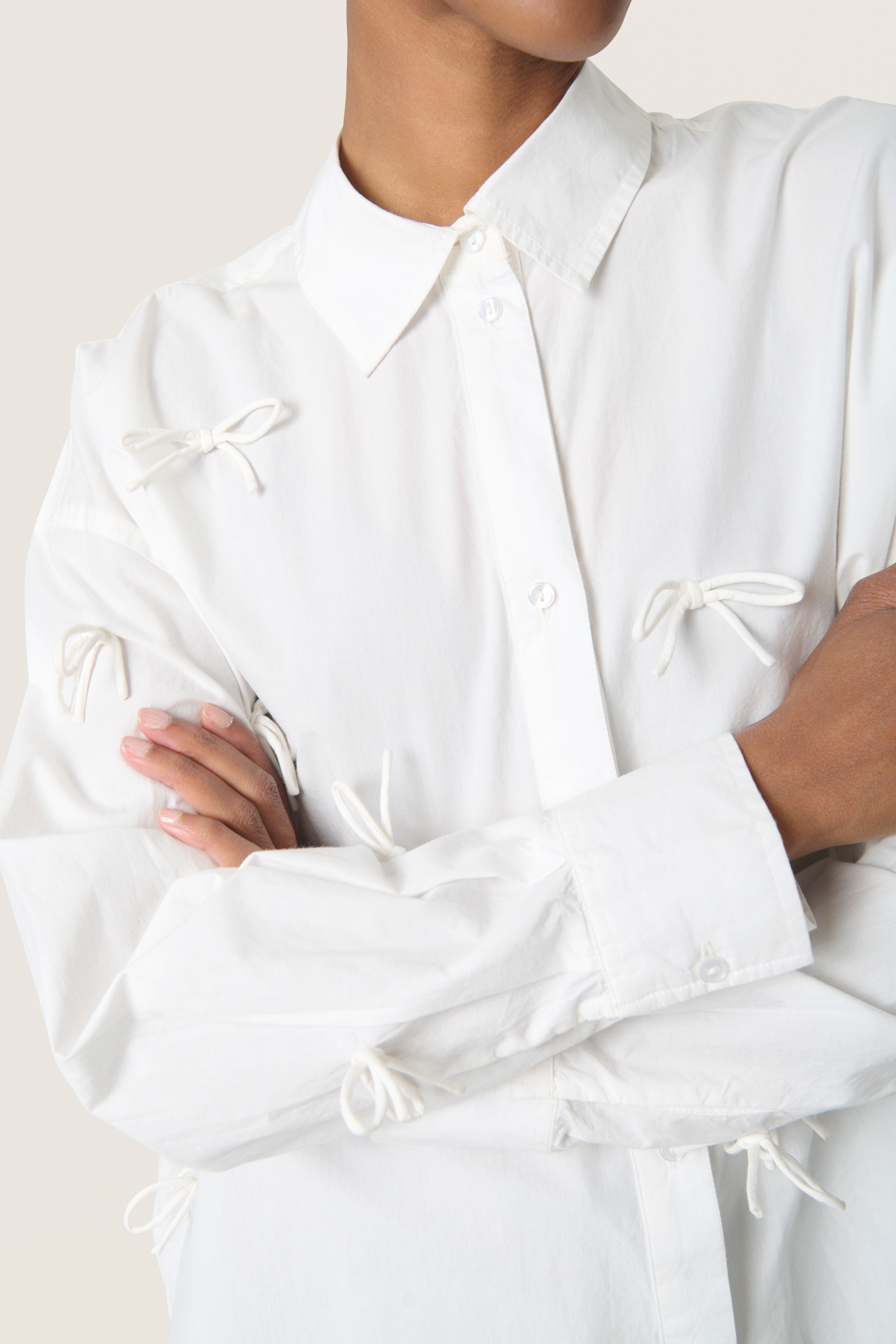 SLJoa Bow Shirt Broken White  - 3