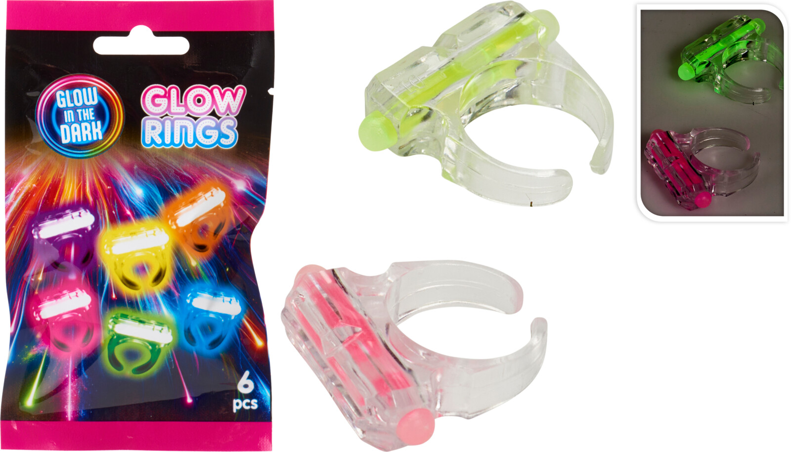 Glow in the Dark – Ringset 6-pack
