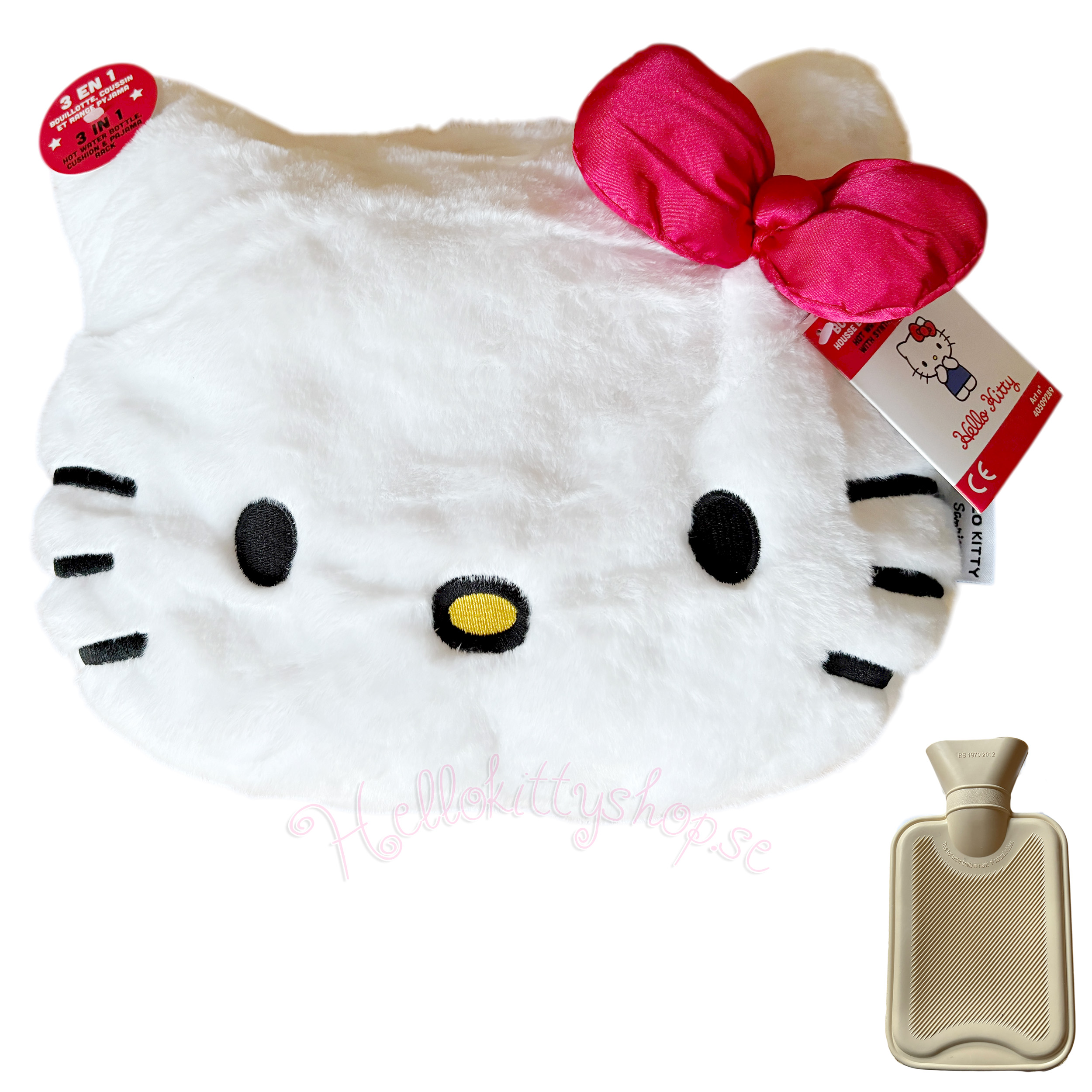 Hello Kitty 3D Kudde med Varmvattenflaska - 0,6 Liter