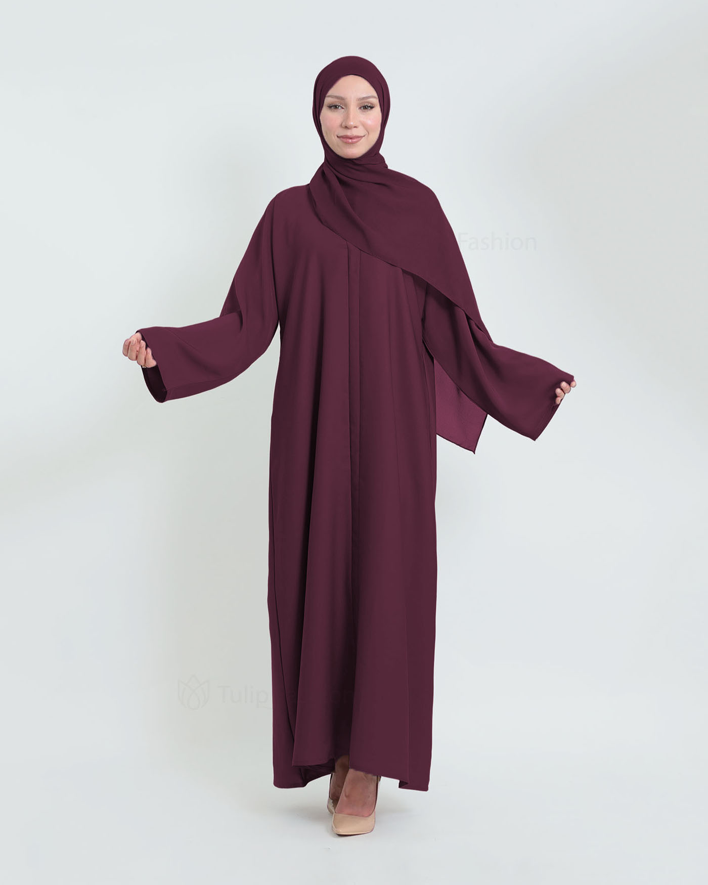 Abaya with matching Hijab - Light Purple