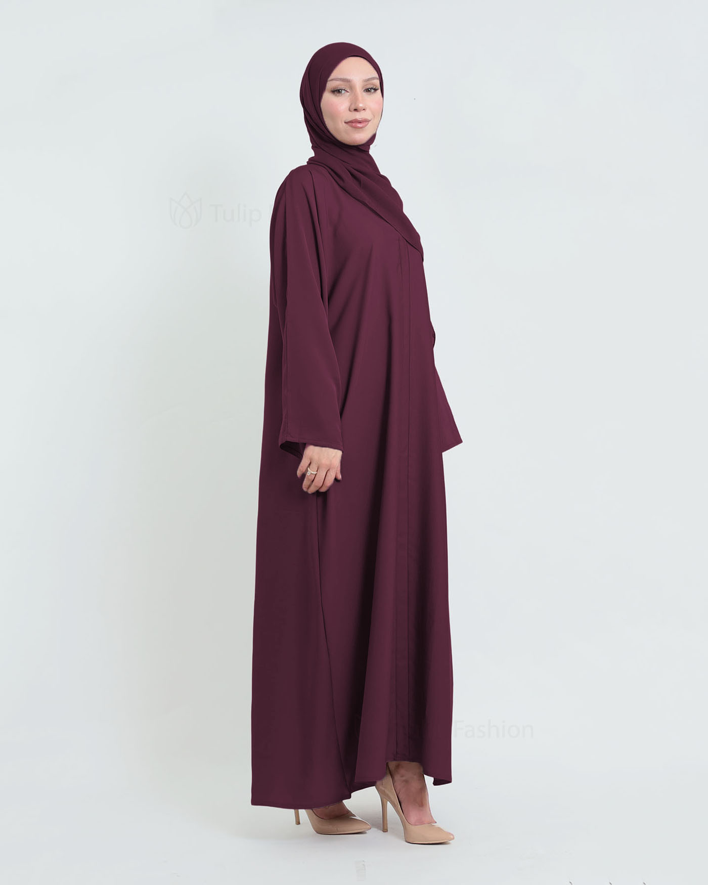 Abaya with matching Hijab - Light Purple - 2