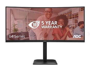 AOC 34'' UltraWide (GRCU34) | Curved 1500R | VA | 120Hz | USB-C 90W laddning | Högtalare | Garanti: 5 år, inskick. |