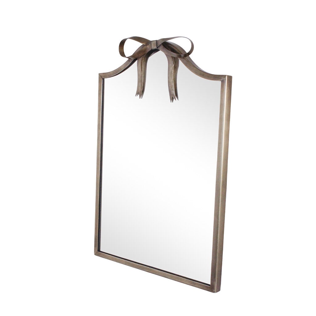 Mirror - Wall mirror - Rosette - Antique brass - 44x30.5 cm - 2